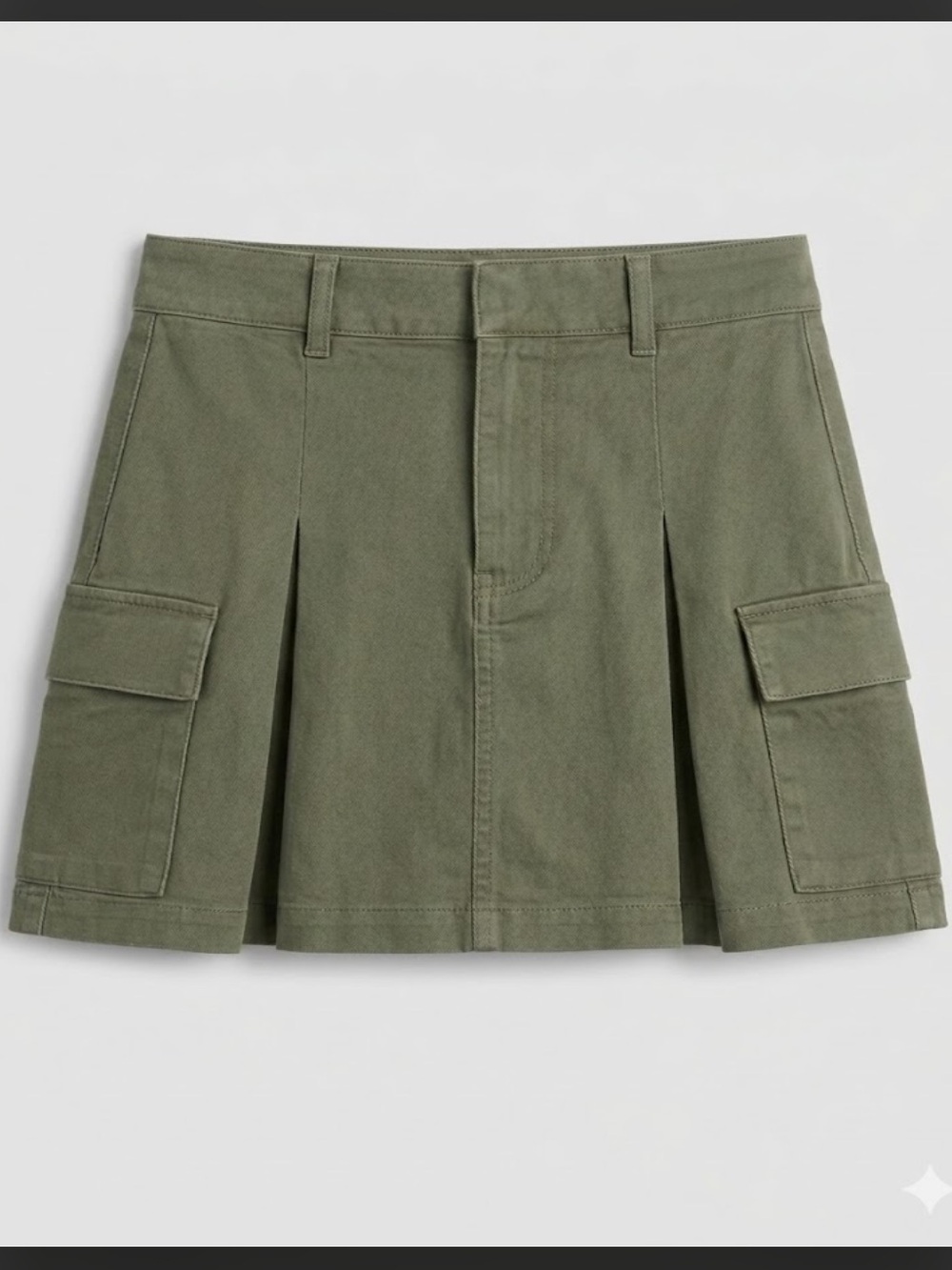Express Olive Green Mini Skirt with Cargo Pockets